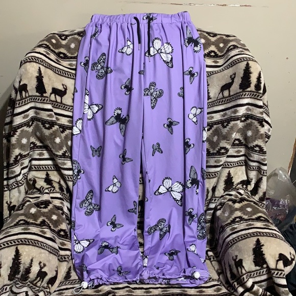 Shein Butterfly Print Drawstring Hem Sports Pants - Picture 3 of 6